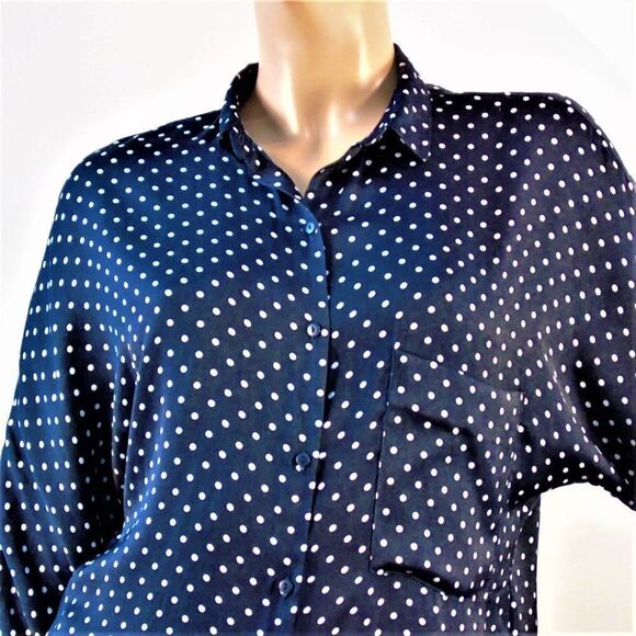Zara Trafaluc Polka Dot Long Sleeve Shirt - Picture 6 of 9